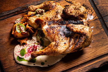 whole roasted chicken and celery puree