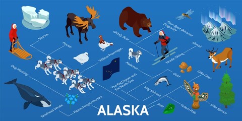 Alaska Isometric Infographics