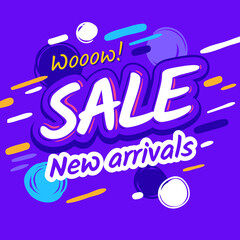 Only today sale. Template discount, time limited offer. Cartoon text on abstract memphis style background offer. Promotion vector 