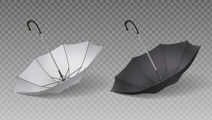 Two Isolated Realistic Umbrella Icon Set - obrazy, fototapety, plakaty