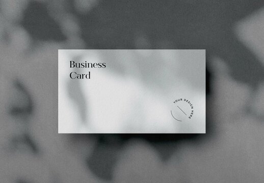 Dark Grey Minimal Business Card Mockup