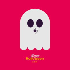 Happy Halloween. October 31. Simple, vector, flat illustration. Minimalist, geometric, background icon. Perfect for poster, media banner, cover or postcard.