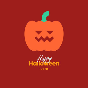 Happy Halloween. October 31. Simple, vector, flat illustration. Minimalist, geometric, background icon. Perfect for poster, media banner, cover or postcard.