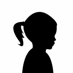 a girl head silhouette vector