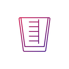 Measuring cup outline icon. Purple gradient symbol. Isolated vector illustration