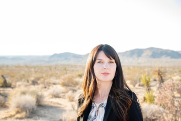 Business woman in the desert. 