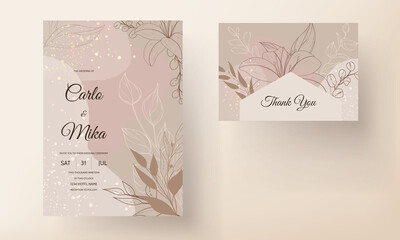 simple and elegant wedding invitation card floral 