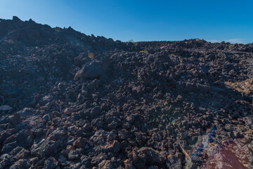 Fototapeta na wymiar Pisgah Crater Mojave Desert Volcanic Cinder Cone and Lava Bed 