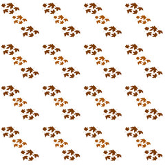 Raster pattern of foliage in brown and orange colors. Maple leaves and others. It can be suitable for a background, postcard, advertisement, banner, greeting card, print.