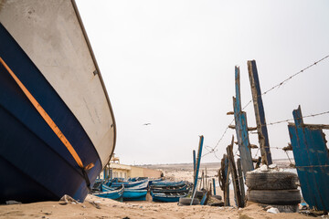 boats on the beach , Tifnit Morocco 