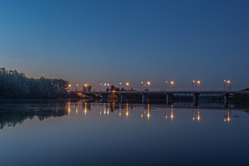 Fototapeta premium early morning sunrise on the sura river