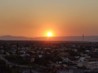 Fototapeta premium sunset over the city