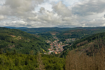 Naklejka premium view to the small town Ruhla in Thuringia