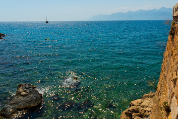 ANTALYA, TURKEY: The ship delivers tourists from the port of Antalya for a trip around the coastline.