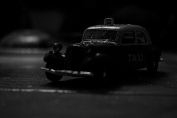 Taxi car in the city