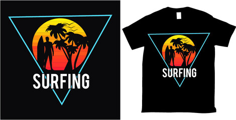 Surfing intage stylis typography T-shirt Design
