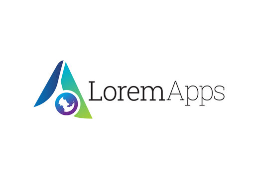 Apps Logo with a Letter and Globe Symbol