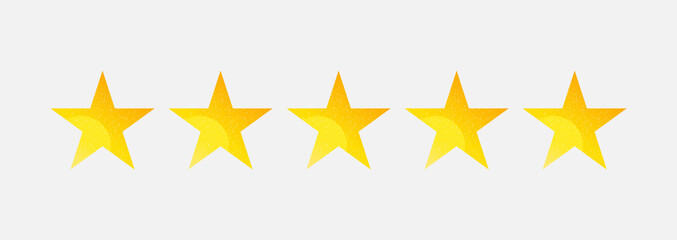 Rating rank stars symbols. Five stars customer product rating with grunge structure. Premium quality icon.