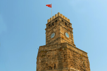 ANTALYA, TURKEY: Clock tower from the citadel in Antalya.