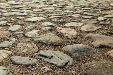 antique paving stones from multi-colored stones