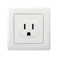 Realistic electrical power socket mockup on white background