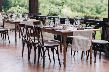 Boho wedding table for a newlywed banquet.