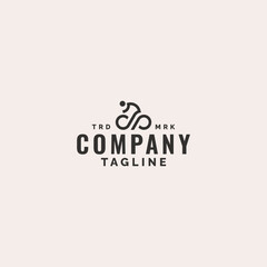 infinity bike line art logo design with minimalist style