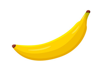 Tropical ripened banana in peel isolated on white background