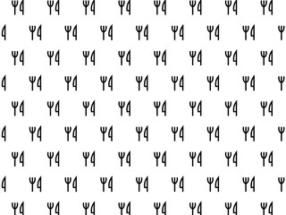 シンプルなフォークとナイフの線画アイコンパターン背景