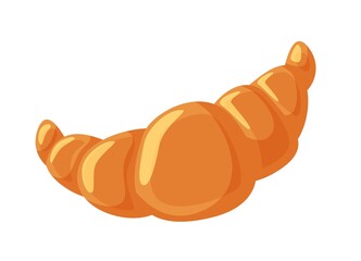 Fresh baked french croissant isolated on white background