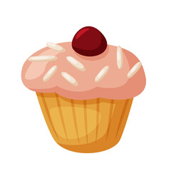 Cake cupcake sweet pastry dessert on white background