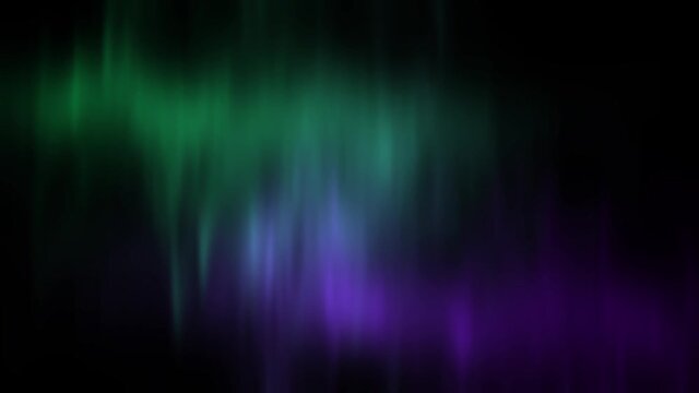 Northern lights on a black background. Lights Green Purple Animation Loop 4K