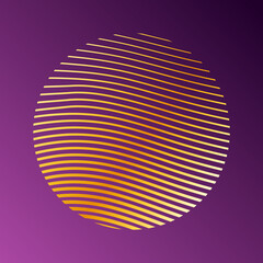 Abstract wavy lines in circle background