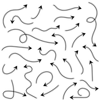 Arrow set, collection of black direction symbols