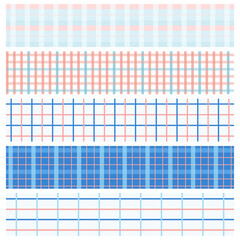 Vector illustration of red and blue colored checked patterns.