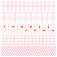 Vector illustration of pink-colored checked patterns.