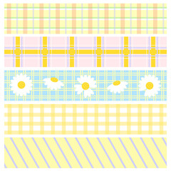 Vector illustration of yellow-colored checked patterns.