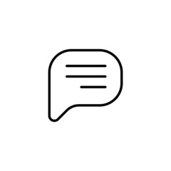 Simple speech bubble chat or bubble talk black icon. Trendy flat isolated symbol, sign used for: illustration, outline, logo, pictogram, mobile, app, emblem, design, web, dev, ui, ux. Vector EPS 10
