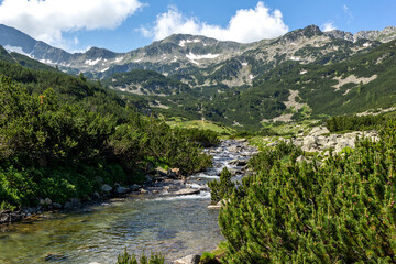 Landscape of Banderitsa River at Pirin Mountain, Bulgaria