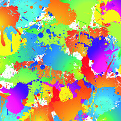 Colorful paint splashes vector work