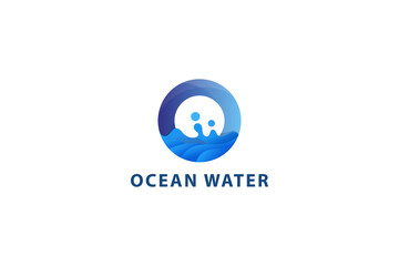 Letter O creative 3d blue color ocean water natural business logo