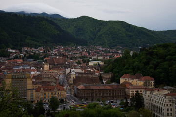 Brasov City In The Carpathian Mountains Of Romania,may ,2017