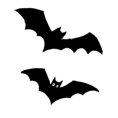 Vector image of bats on the theme of Halloween.
Black on a white background. Brush strokes. Hand drawing