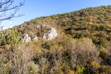 Fototapeta na wymiar Landscape of Nishava river gorge, Balkan Mountains, Bulgaria