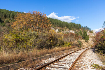 Fototapeta premium Landscape of Nishava river gorge, Balkan Mountains, Bulgaria