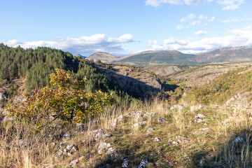 Landscape of Nishava river gorge, Balkan Mountains, Bulgaria