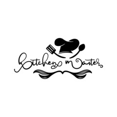 Kitchen master. Lettering quotes. Modern lettering art for prints and posters, decoration, greeting card, t-shirt, mug, etc. Vector illustration