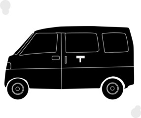郵便車のシルエット