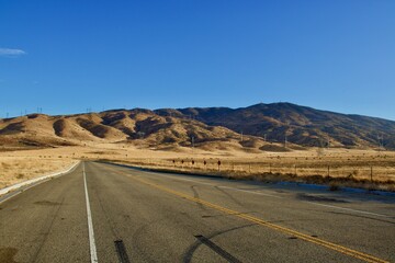 Empty Road In California Desert