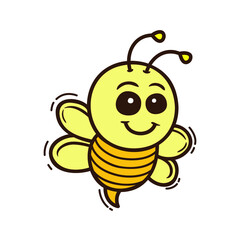 cute honey bee mascot character vector logo design template inspiration for honey product brand